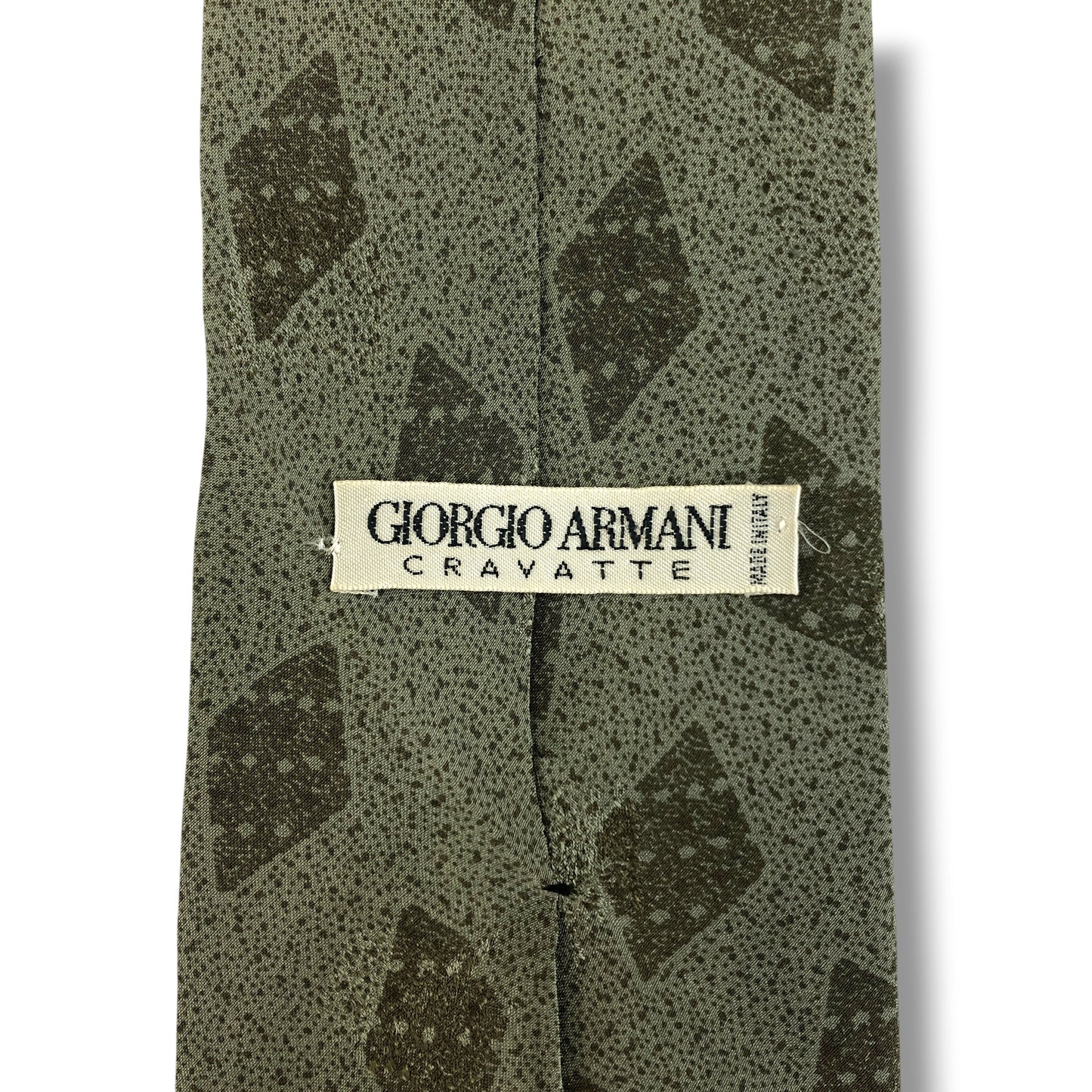 【8337】美品！ジョルジオアルマーニ　ネクタイ　薄グリーン系　薄手