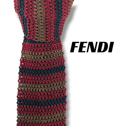 【8344】美品！フェンディ　ネクタイ　ボルドー系