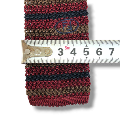 【8344】美品！フェンディ　ネクタイ　ボルドー系