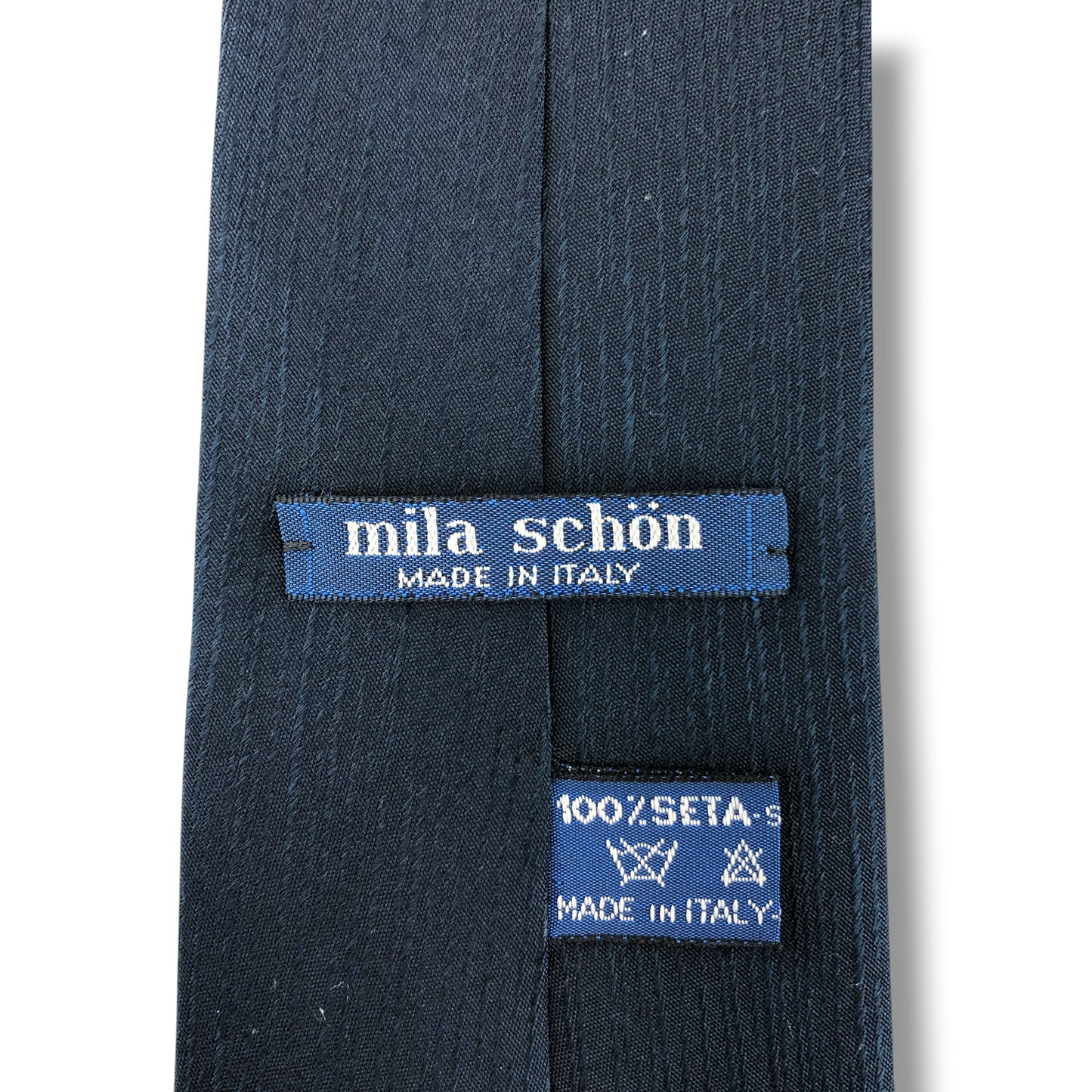 【8353】良品！ミラショーン　ネクタイ　ネイビー系