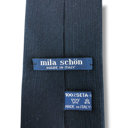 【8353】良品！ミラショーン　ネクタイ　ネイビー系