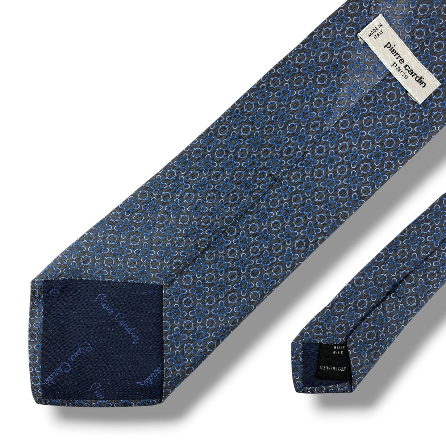 【8354】美品！ピエールカルダン　ネクタイ　ブルー系×グレー系