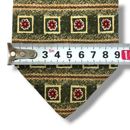 【8359】美品！レノマ　ネクタイ　オリーブグリーン系