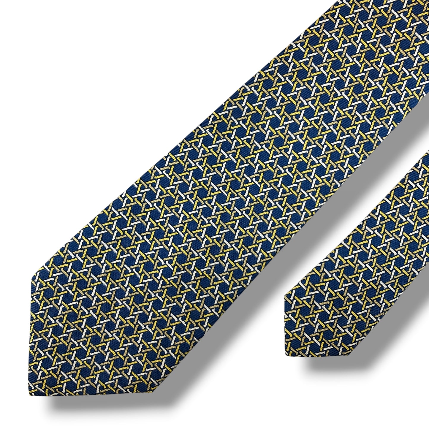 【8365】美品！エルメス　ネクタイ　ブルー系
