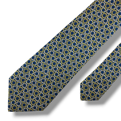 【8365】美品！エルメス　ネクタイ　ブルー系