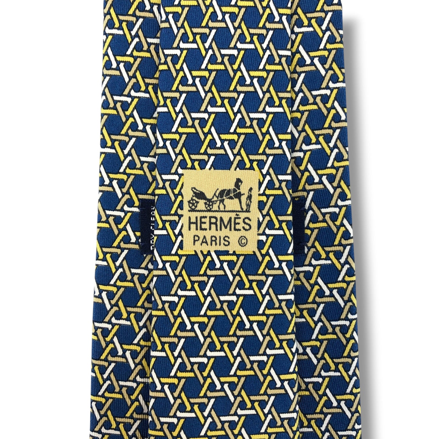 【8365】美品！エルメス　ネクタイ　ブルー系