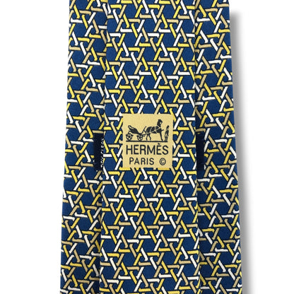 【8365】美品！エルメス　ネクタイ　ブルー系