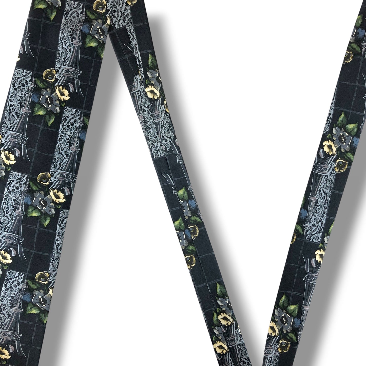 【8369】美品！ジバンシー　ネクタイ　ダークネイビー系　花柄