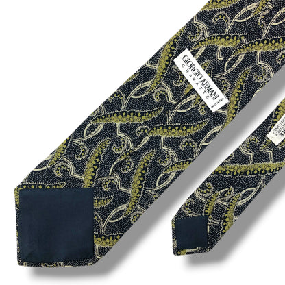 【8383】可品！ジョルジオアルマーニ　ネクタイ　ダークネイビー系