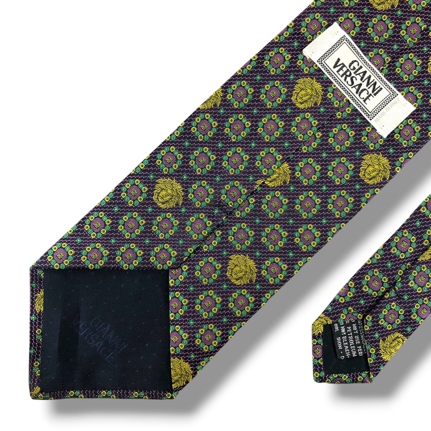 【8384】美品！ヴェルサーチ　ネクタイ　パープル系　メデューサ柄