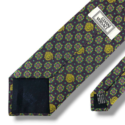 【8384】美品！ヴェルサーチ　ネクタイ　パープル系　メデューサ柄