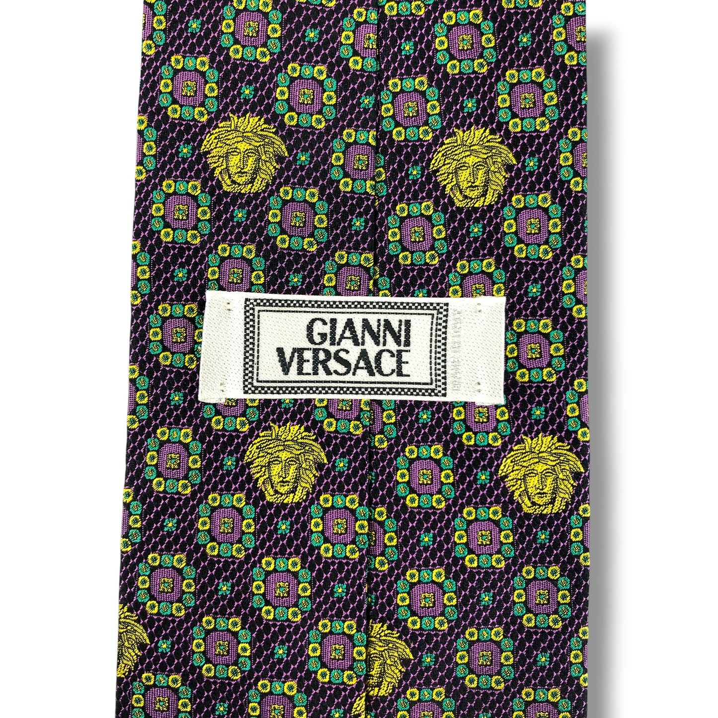 【8384】美品！ヴェルサーチ　ネクタイ　パープル系　メデューサ柄