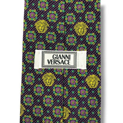 【8384】美品！ヴェルサーチ　ネクタイ　パープル系　メデューサ柄