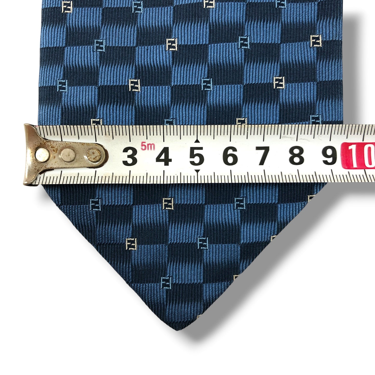 【8391】良品！フェンディ　ネクタイ　ブルー系　FF柄