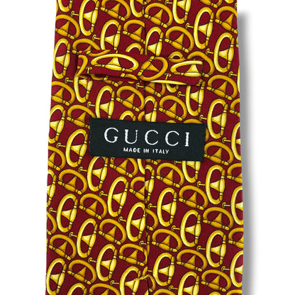 【8399】美品ー良品！グッチ　ネクタイ　ボルドー系