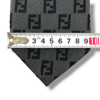 【8400】良品！フェンディ　ネクタイ　ブラック系　ズッカ