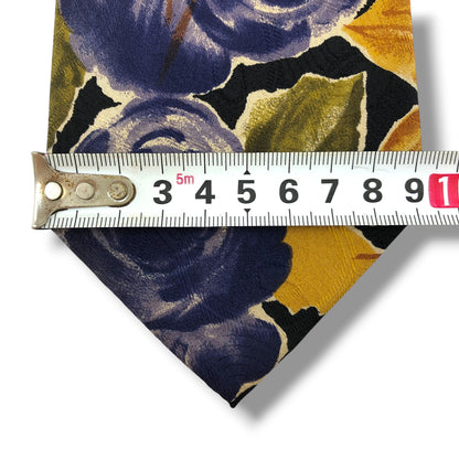 【8403】美品！エルメネジルドゼニア　ネクタイ　ブルー系　花柄