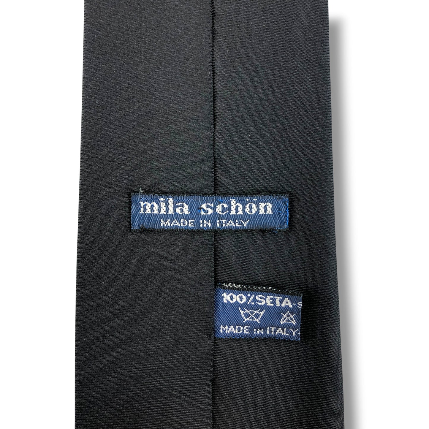 【8404】美品！ミラショーン　ネクタイ　ブラック系　花柄