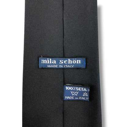 【8404】美品！ミラショーン　ネクタイ　ブラック系　花柄