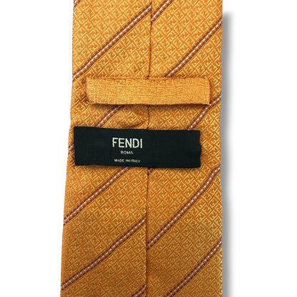 【8417】美品！フェンディ　ネクタイ　オレンジ系　FF柄