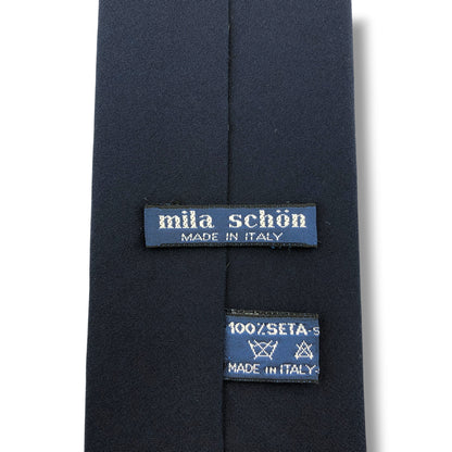【8421】良品！ミラショーン　ネクタイ　ダークネイビー系