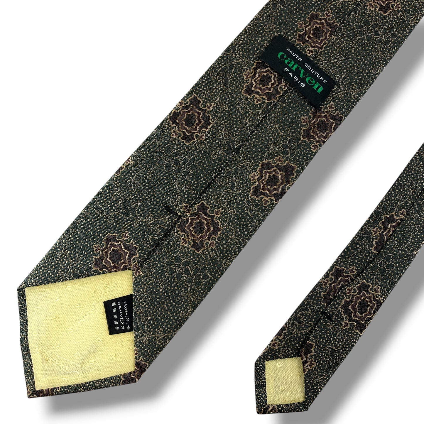 【8445】美品！カルヴェン　ネクタイ　薄グリーン系