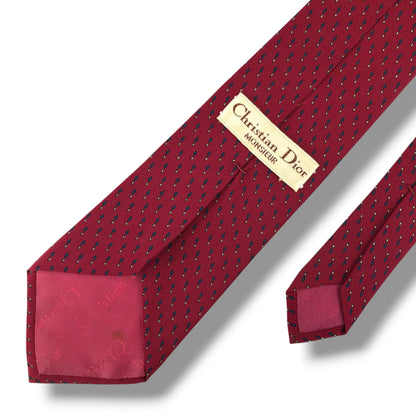 【8473】良品！クリスチャンディオール　ネクタイ　ボルドー系