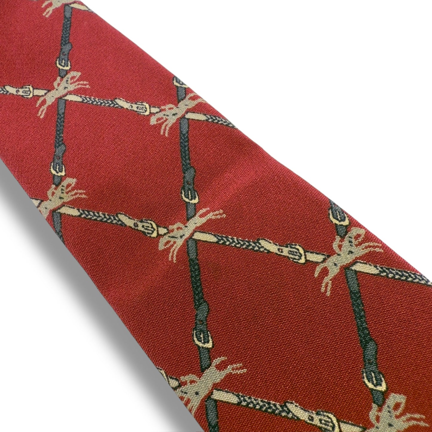 [7416] Good quality! Longchamp tie, wine red 