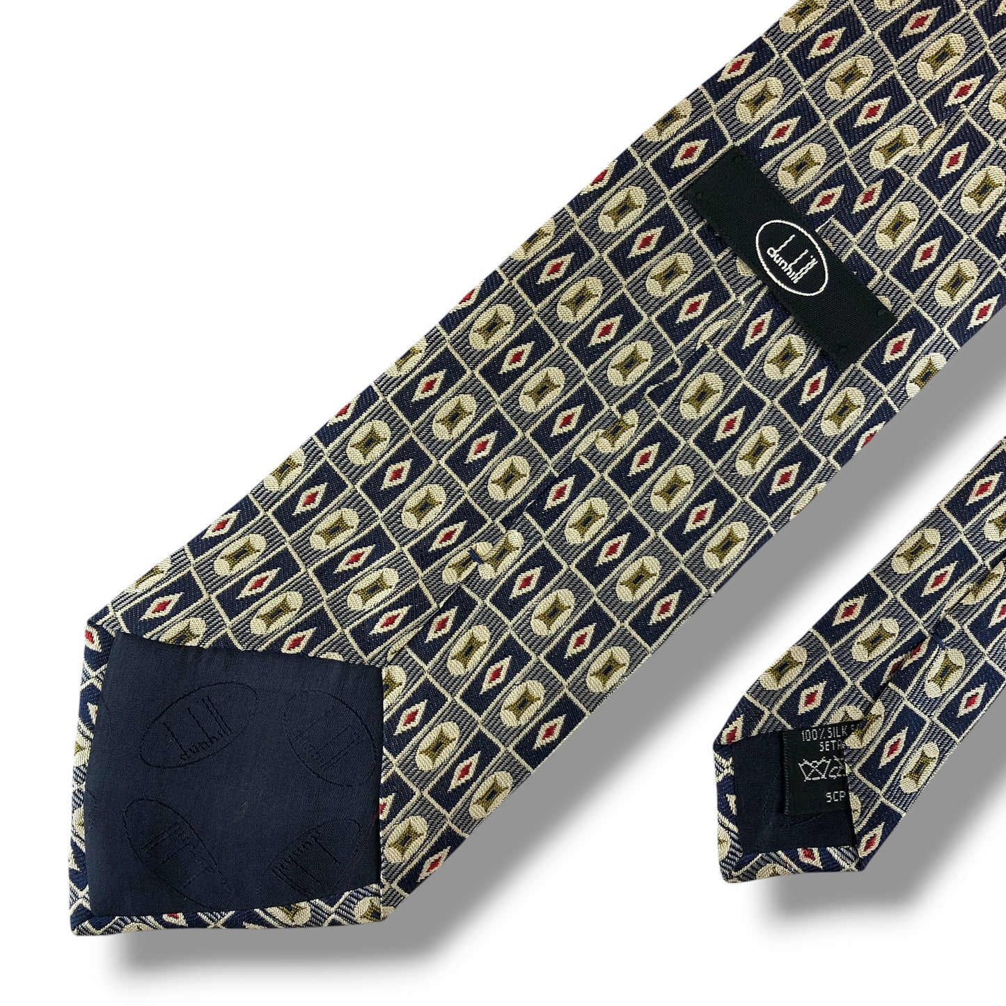 【8481】美品ー良品！ダンヒル　ネクタイ　ネイビー系