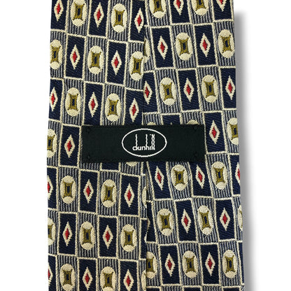 【8481】美品ー良品！ダンヒル　ネクタイ　ネイビー系