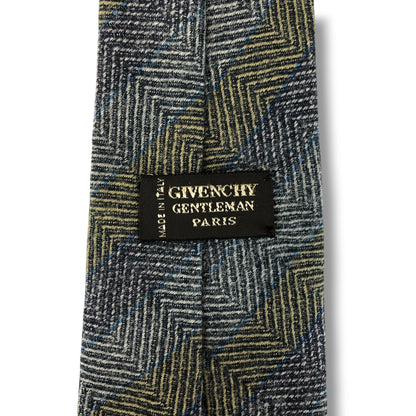 【8498】美品！ジバンシー　ネクタイ　グレー系×ブルー系