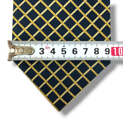 【8502】美品！バーバリー　ネクタイ　ネイビー系×イエロー系