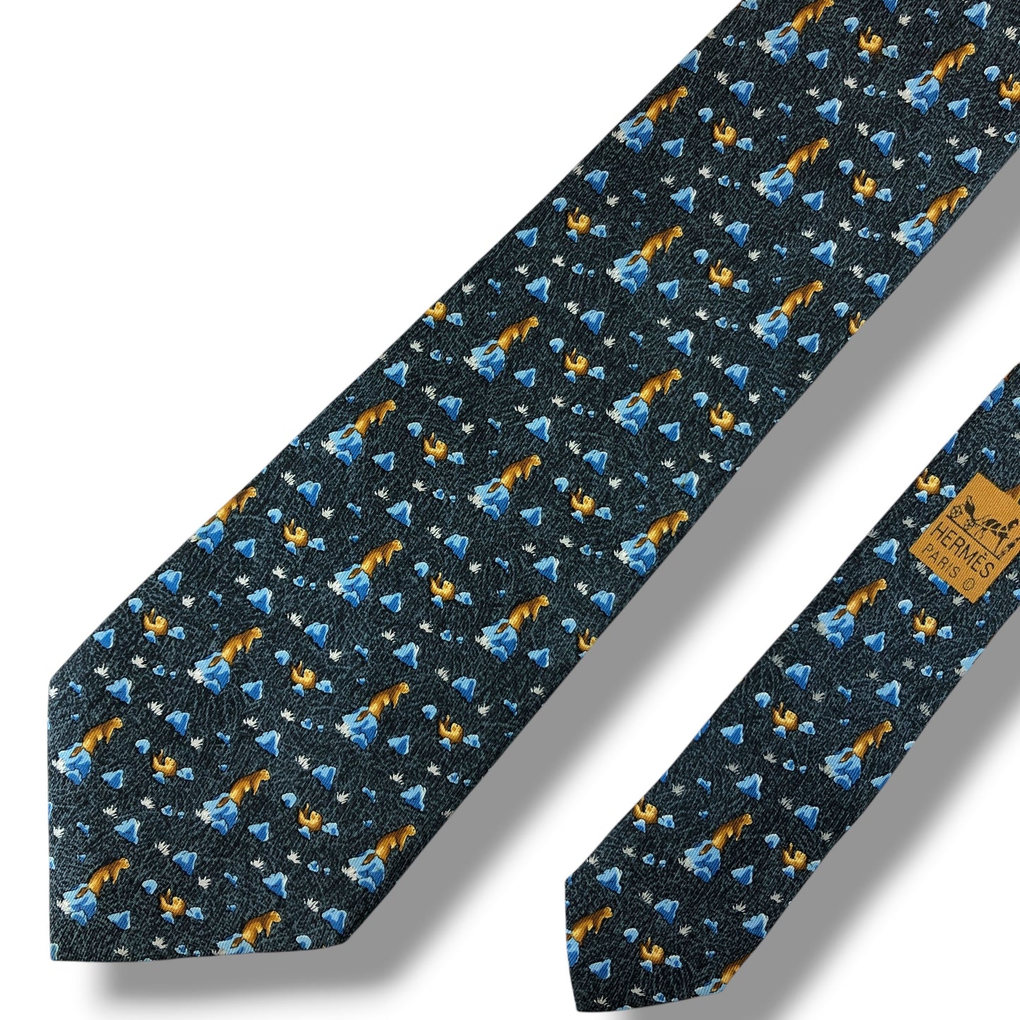 【8504】可品！エルメス　ネクタイ　プレーリードッグ柄