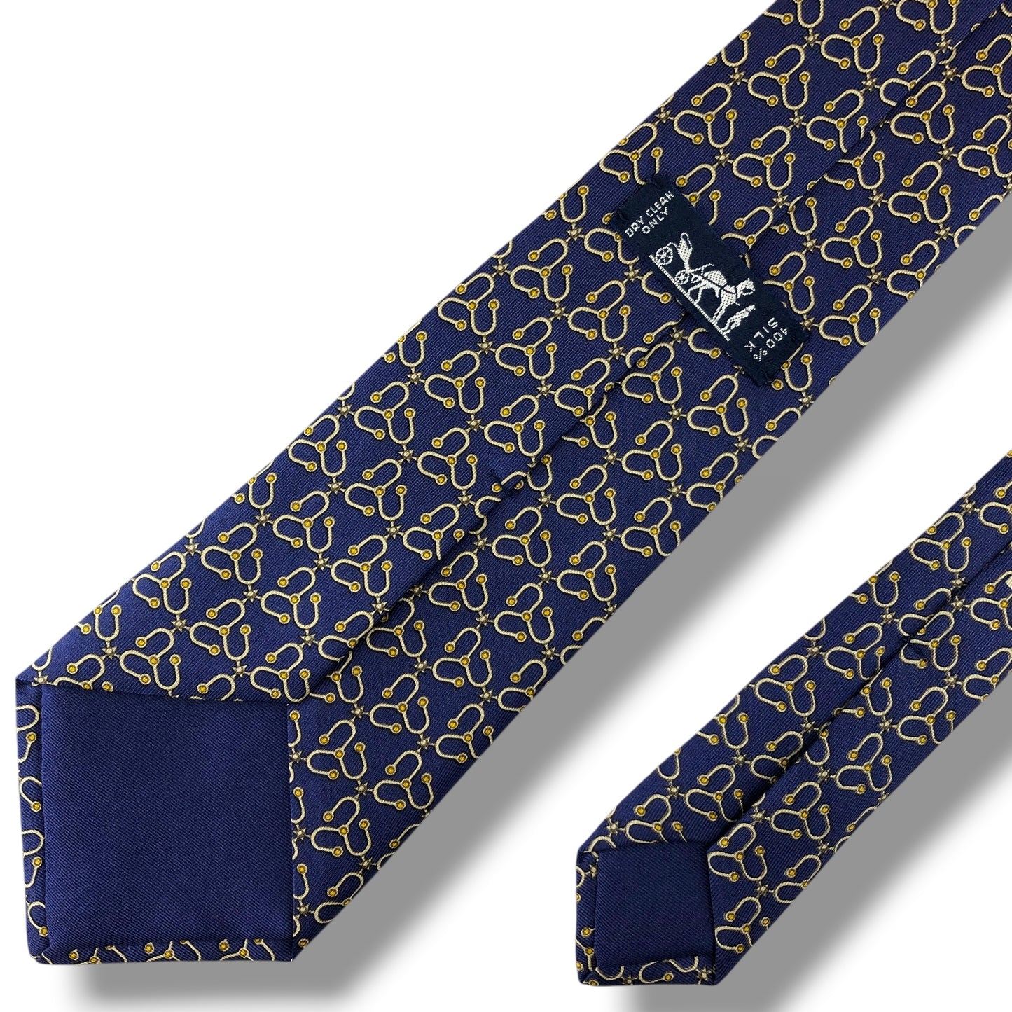 【8510】良品！エルメス　ネクタイ　ブルー系