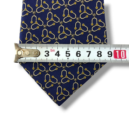【8510】良品！エルメス　ネクタイ　ブルー系