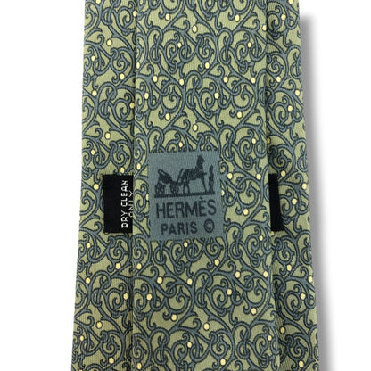 【8512】良品！エルメス　ネクタイ　薄緑系