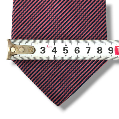 【8517】美品！バーバリー　ネクタイ　ネイビー系×ピンク系　ストライプ柄