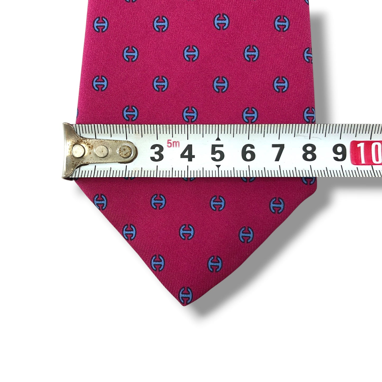 【8519】可品！エルメス　ネクタイ　ピンク系　H柄