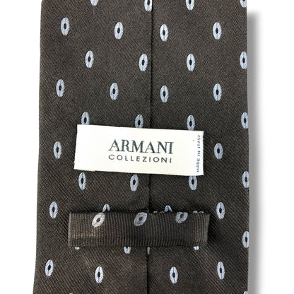 【8521】美品ー良品！アルマーニ　ネクタイ　ダークブラウン系