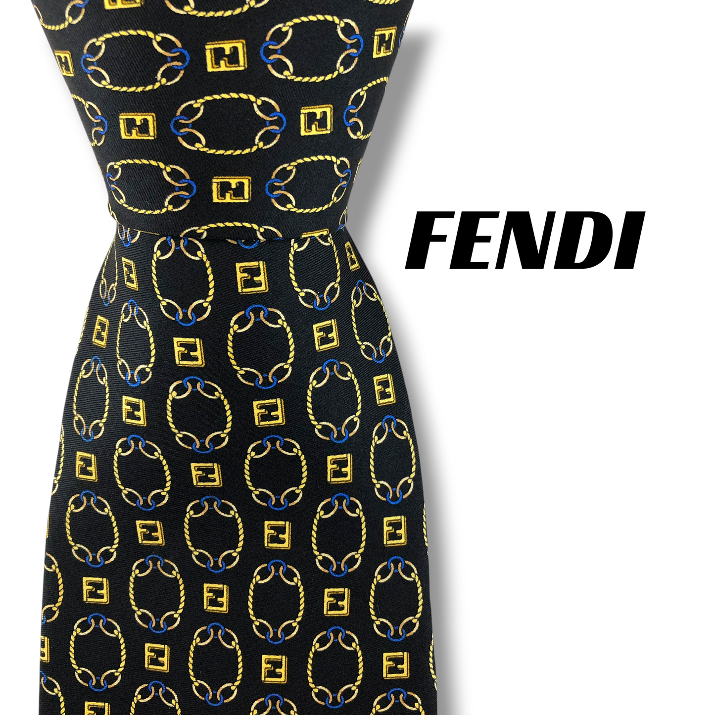 【8522】良品！フェンディ　ネクタイ　ブラック系
