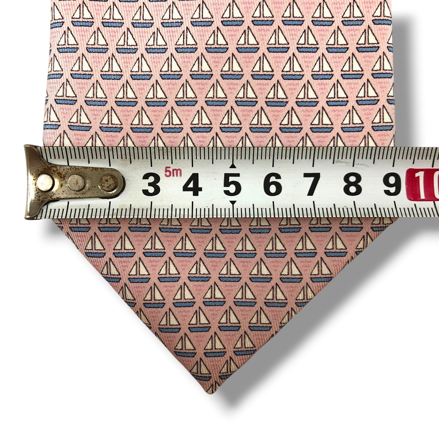 【8550】良品！エルメス　ネクタイ　薄ピンク系　ヨット柄系