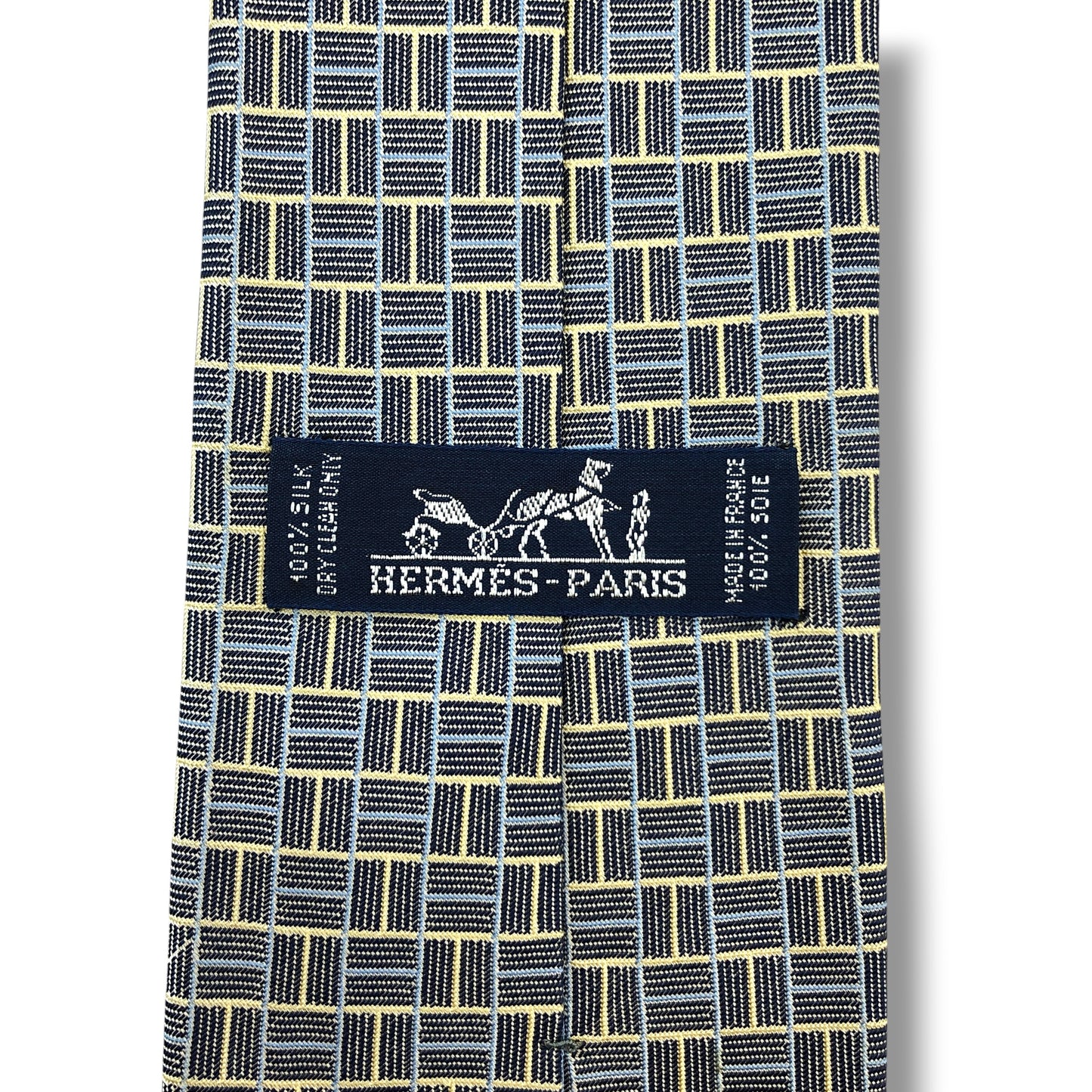 【8561】可品！エルメス　ネクタイ　グレー系　H柄