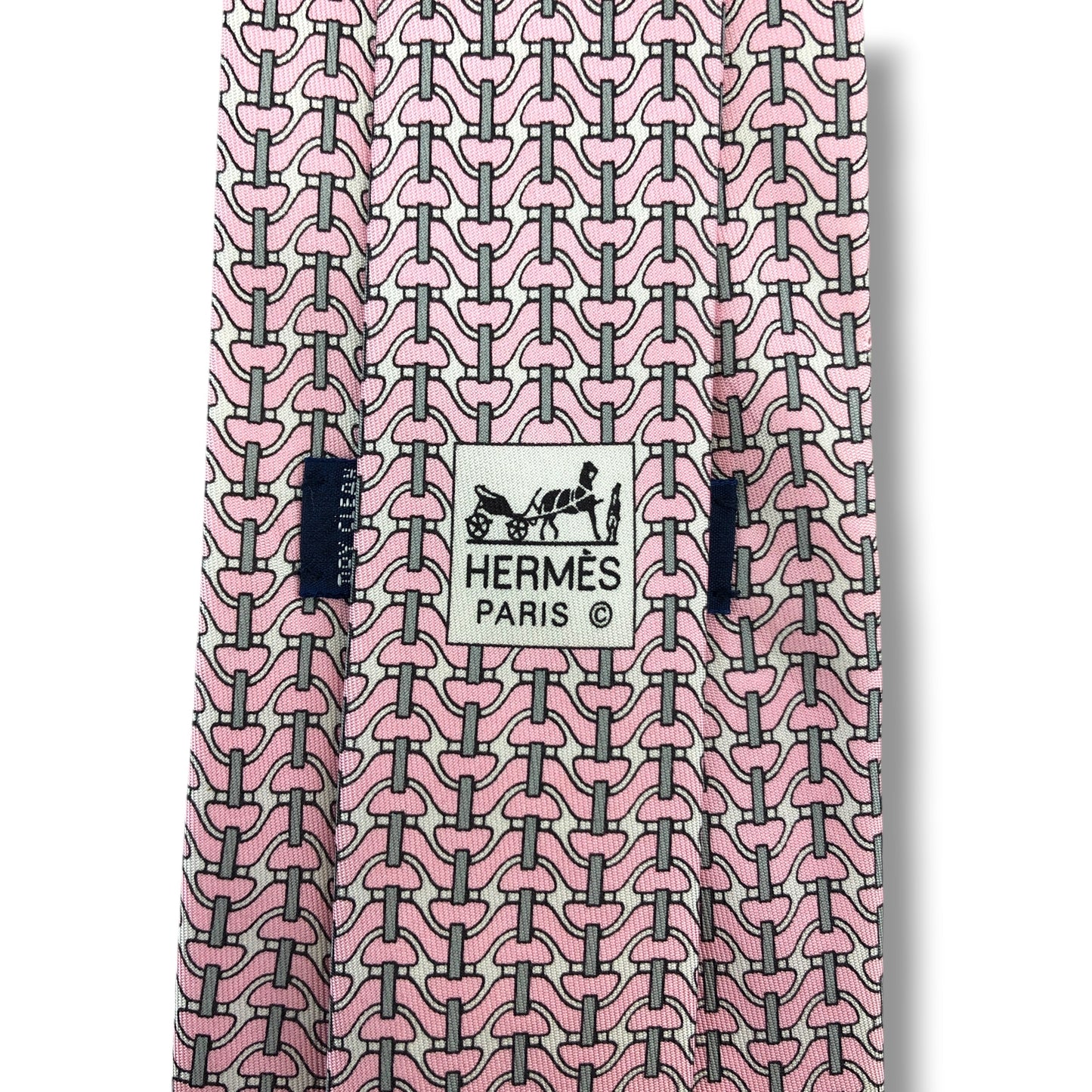 【8562】良品！エルメス　ネクタイ　薄ピンク系
