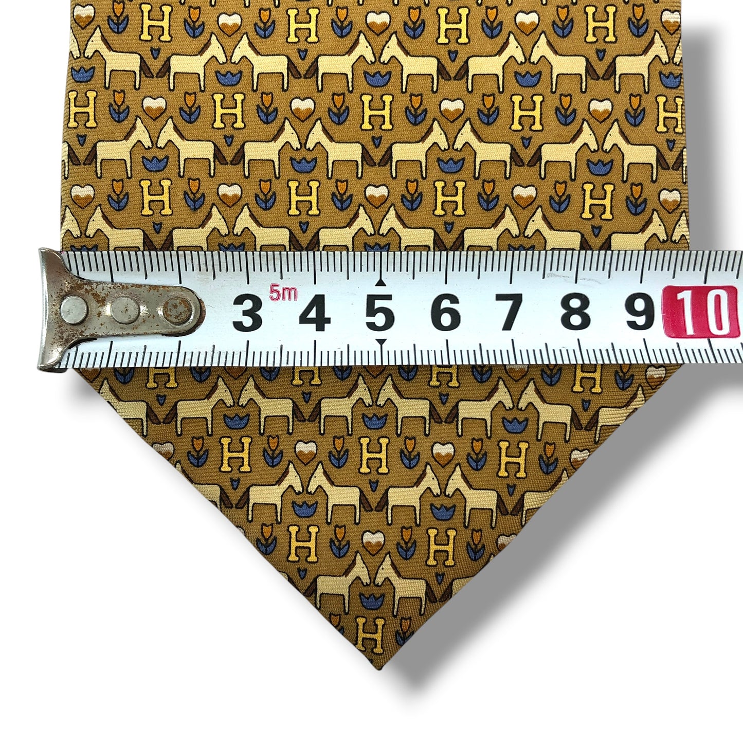 【8574】良品！エルメス　ネクタイ　ライトブラウン系