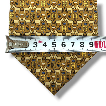 【8574】良品！エルメス　ネクタイ　ライトブラウン系
