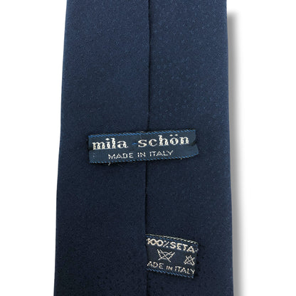 【8598】良品ー可品！ミラショーン　ネクタイ　ネイビー系