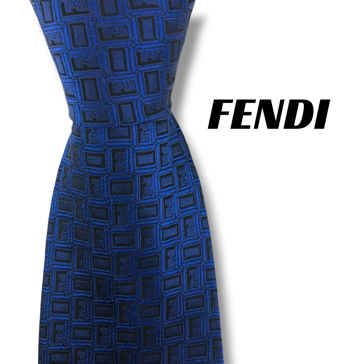 【8600】美品！フェンディ　ネクタイ　ブルー系