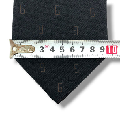 【8618】美品ー良品！グッチ　ネクタイ　ブラック系　G柄
