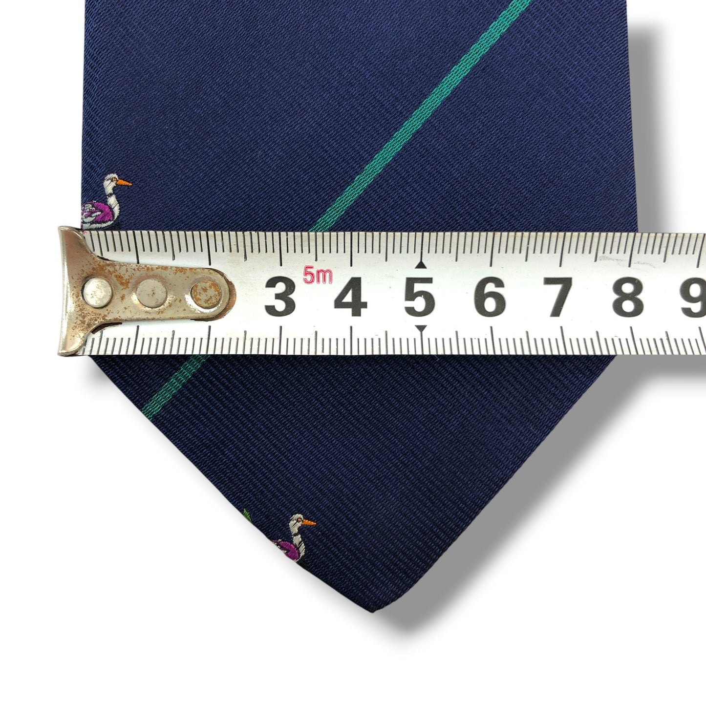 【8623】良品！ダンヒル　ネクタイ　ネイビー系 カモ柄