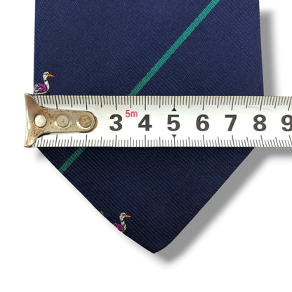 【8623】良品！ダンヒル　ネクタイ　ネイビー系 カモ柄